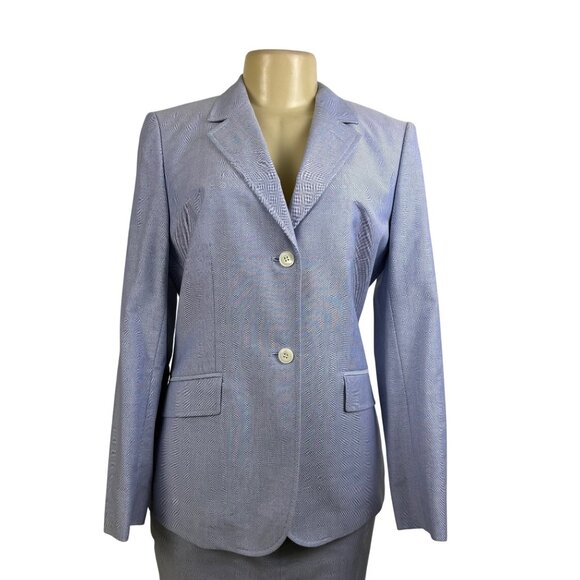 Brooks Brothers Womens Light Blue Cotton Blazer & Skirt Set Button Closures Sz 8 - Picture 4 of 16